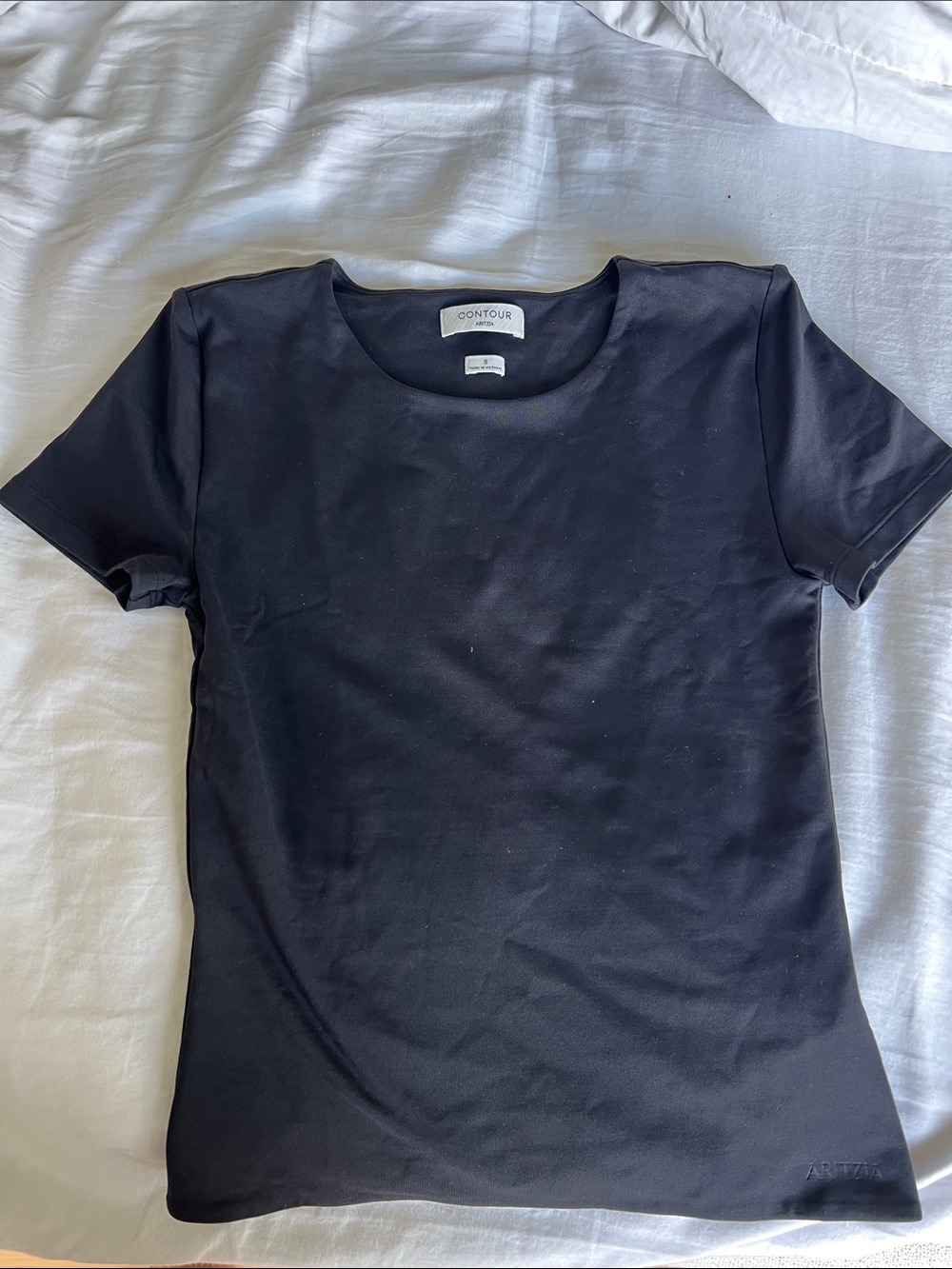 Black Short-Sleeve Women's Top